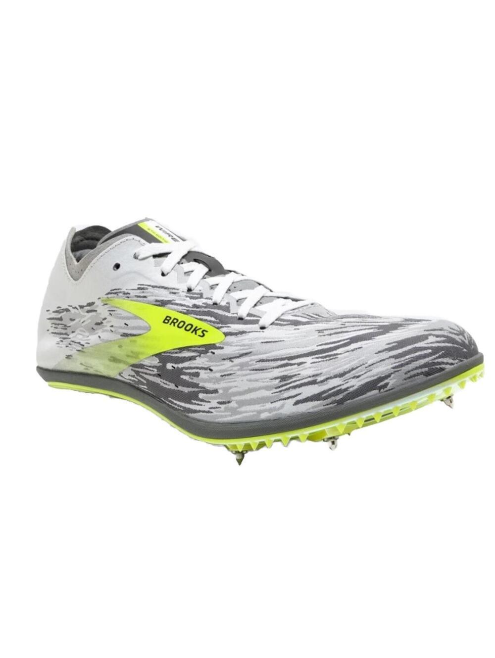 New Men's Brooks Size 13 Wire V6 Sprinting Track Shoes M D Grey Yellow